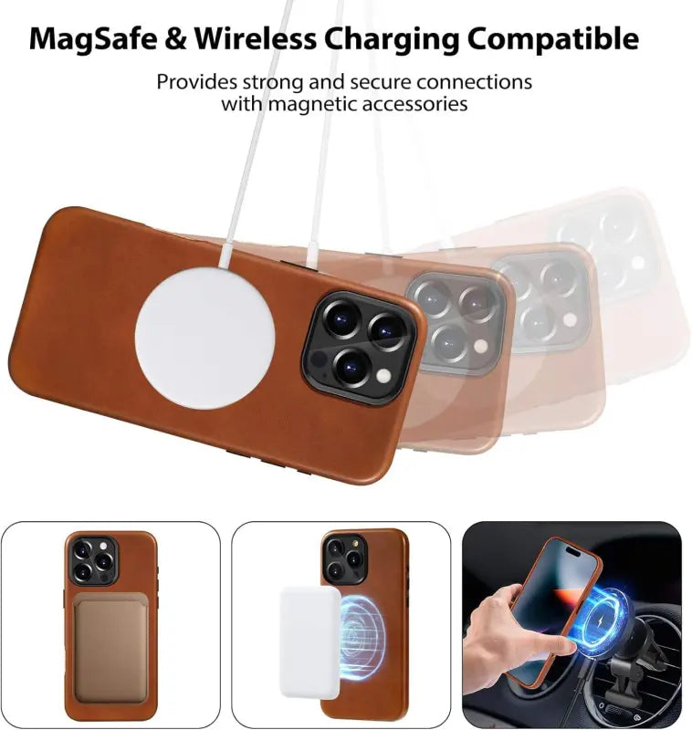 OEM Genuine Leather Phone Case Full Wrap Case With Magnetic for IPhone
